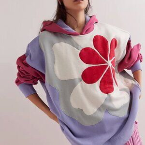 XS Free People Poppy Hoodie - Lavender and Pink